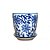 CACHEPOT PORCELANA AZUL E BRANCA FLOR CELESTIAL D20XA20CM - Imagem 1