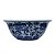 CENTRO DE MESA EM PORCELANA AZUL E BRANCA FLORES SERENAS D29XA10CM - Imagem 1