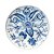 PRATO DECORATIVO EM PORCELANA PRIMAVERA AZUL E BRANCO D25CM - Imagem 1
