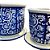 CACHEPOT EM PORCELANA AZUL E BRANCO COM PRATO RAMALHETE D24XA18CM - Imagem 2