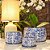 CACHEPOT PORCELANA AZUL E BRANCA FLORATA D23XA16CM - Imagem 3