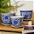 CACHEPOT EM PORCELANA AZUL E BRANCO FLOR IMPERIAL D19XA15CM - Imagem 4