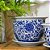 CACHEPOT EM PORCELANA AZUL E BRANCO FLOR IMPERIAL D19XA15CM - Imagem 3