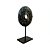 ESCULTURA IMPORTADA BI DISC CHINES ANTIGO EM PEDRA NATURAL NEGRA COM SUPORTE A21CM - Imagem 2