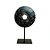 ESCULTURA IMPORTADA BI DISC CHINES ANTIGO EM PEDRA NATURAL NEGRA COM SUPORTE A21CM - Imagem 1