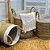 CESTA DECORATIVA RATTAN BALI REDONDO BRANCO E NATURAL 4 - Imagem 3