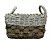 CESTO RATTAN BALI RETANGULAR NATURAL E BRANCO - Imagem 1