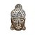 MASCARA BUDA IMPORTADA BALI EM MADEIRA WHITEWASH 40CM - Imagem 1