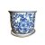 CACHEPOT PORCELANA AZUL E BRANCA FLORES DA ALVORADA D19XA17CM - Imagem 1