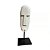ESCULTURA DECORATIVA MINI MASCARA ETNICA IMPORTADA OBI PEDRA NATURAL BRANCA COM SUPORTE A27CM - Imagem 1