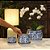 CACHEPOT PORCELANA AZUL E BRANCA FLORATA D15XA12CM - Imagem 3