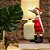 ESCULTURA PATO NATALINO COM CHAPEU MADEIRA NATURAL E VERMELHO 35CM - Imagem 3