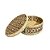 CAIXA BALI TRAMA BAMBU NATURAL E MARROM COM TAMPA D25CM - Imagem 1