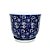CACHEPOT PORCELANA AZUL E BRANCA DENTE DE LEAO D18XA18CM - Imagem 1