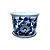 CACHEPOT PORCELANA AZUL E BRANCA MEDALHA FLORAL D15XA12CM - Imagem 1