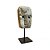 ESCULTURA DECORATIVA MINI MASCARA ETNICA IMPORTADA GITGIT EM PEDRA BRANCA COM SUPORTE A18CM - Imagem 2
