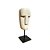 ESCULTURA DECORATIVA MINI MASCARA ETINICA IMPORTADA PUTRI PEDRA NATURAL BRANCA COM SUPORTE A18CM - Imagem 2