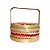CAIXA BALI TRAMA BAMBU NATURAL E VERMELHO COM ALCA D20CM - Imagem 1