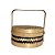 CAIXA BALI TRAMA BAMBU NATURAL E PRETO COM ALCA D20CM - Imagem 1