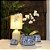 CACHEPOT PORCELANA AZUL E BRANCA FLORATA D11XA09CM - Imagem 4