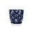 CACHEPOT PORCELANA AZUL E BRANCA DENTE DE LEAO D14XA14CM - Imagem 1