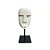 ESCULTURA IMPORTADA MINI MASCARA DECORATIVA BINGIN EM PEDRA BRANCA COM SUPORTE A18CM - Imagem 1
