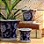 CACHEPOT PORCELANA AZUL E BRANCA JARDIM HEXAGONAL D09XA09CM - Imagem 3