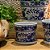 CACHEPOT PORCELANA AZUL E BRANCA RAMO FLORAL D11XA09CM - Imagem 3