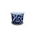 CACHEPOT PORCELANA AZUL E BRANCA MEDALHA FLORAL D10XA08CM - Imagem 2
