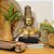 ESCULTURA EM BRONZE BUSTO BUDA BALI DOURADO - Imagem 3