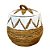 CESTA DECORATIVA FIBRA BALI REDONDO BRANCO E NATURAL COM TAMPA - Imagem 2
