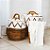 CESTA DECORATIVA FIBRA BALI REDONDO BRANCO E NATURAL COM TAMPA - Imagem 4
