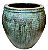 VASO VIETNAMITA DE CERAMICA IMPORTADO ISTAMBUL VERDE MUSGO D80XA80CM - Imagem 1