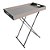 MESA REVESTIDO COM PU E ARMACAO EM METAL CINZA E PRATEADO 76CM X 45CM - Imagem 1