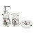 KIT 3 PCS BANHEIRO CERAMICA BUTTERFLY AND FLOWER ROSA - Imagem 1