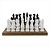 PECA DECORATIVA EM MADEIRA - XADREZ - BRANCO E PRETO - 45.5X45.5X17.5CM - Imagem 1