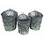 CJ. DE VASOS EM METAL VERDE E PRATA - 3PCS - Imagem 1