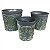 CJ. DE VASOS EM METAL VERDE E PRATA - 3PCS - Imagem 1