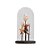 PECA DECORATIVA CONCHAS RESINA MARROM CUPULA VIDRO TRANSP BASE MAD - Imagem 1