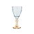 CJ TACAS EM VIDRO COM DETALHE NA HASTE AZUL E AMBAR 6 PCS - 250ML - Imagem 1