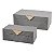 CJ. DE PORTA JOIAS DE MADEIRA CINZA - 2 PCS - Imagem 1