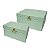CJ. DE PORTA JOIAS DE MADEIRA E COURO AZUL CLARO - 2 PCS - Imagem 1