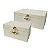 CJ. DE PORTA JOIAS DE MADEIRA E TECIDO BEGE - 2 PCS - Imagem 1