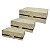 CJ. DE PORTA JOIAS DE MADEIRA E COURO BEGE - 3 PCS - Imagem 1