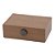 CAIXA DECORATIVA EM MADEIRA E REVESTIDO EM PU MARROM 22CM X 16CM X 8CM - Imagem 1