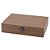 CAIXA DECORATIVA EM MADEIRA E REVESTIDO EM PU MARROM 33CM X 22CM X 8CM - Imagem 1