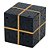 PECA DECORATIVA EM PEDRA - CUBO - PRETO E DOURADO - 11X11X11CM - Imagem 1