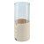 VASO DECORATIVO EM VIDRO E PU TRANSPARENTE E CREME 10,5CM X 10,5CM X 29,9CM - Imagem 1