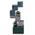 PECA DECORATIVA EM VIDRO ESTATUETA PARA MESA PRATEADO E VERDE 8CM X 8CM X 24CM - Imagem 1