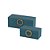 CJ DE CAIXAS DECORATIVAS EM MADEIRA REVESTIDA EM COURO SINTETICO AZUL 2PCS - Imagem 1